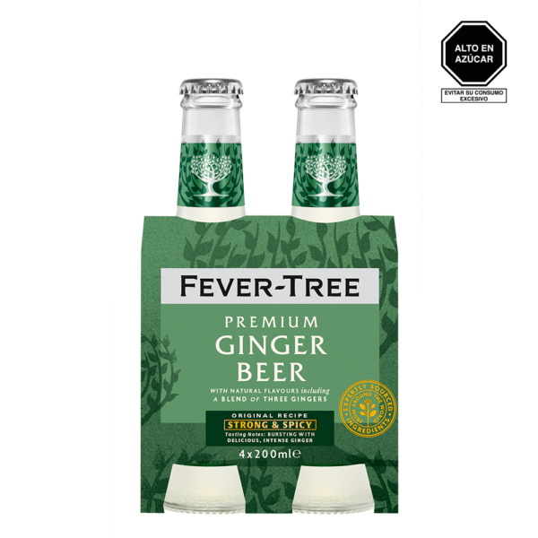 Fever tree premium ginger beer four pack NUEVO