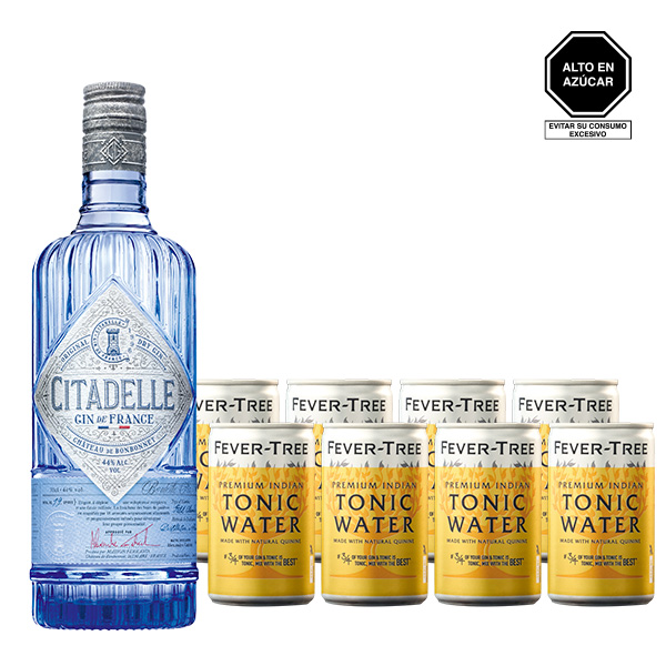 Gin Citadelle Original 750 ml. x 5 Botellas + GRATIS: 24 Botellas Agua Tónica Fever-Tree Indian