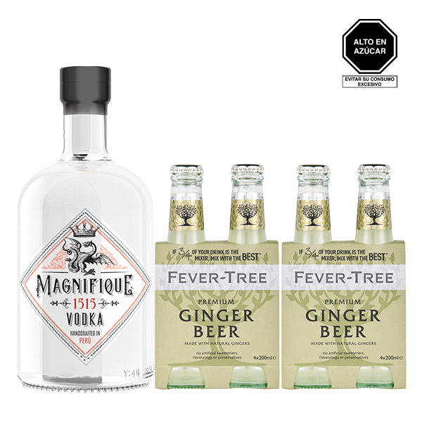 Magnifique 750 ml tranparente nueva botella 2 four packs de ginger beer fever tree