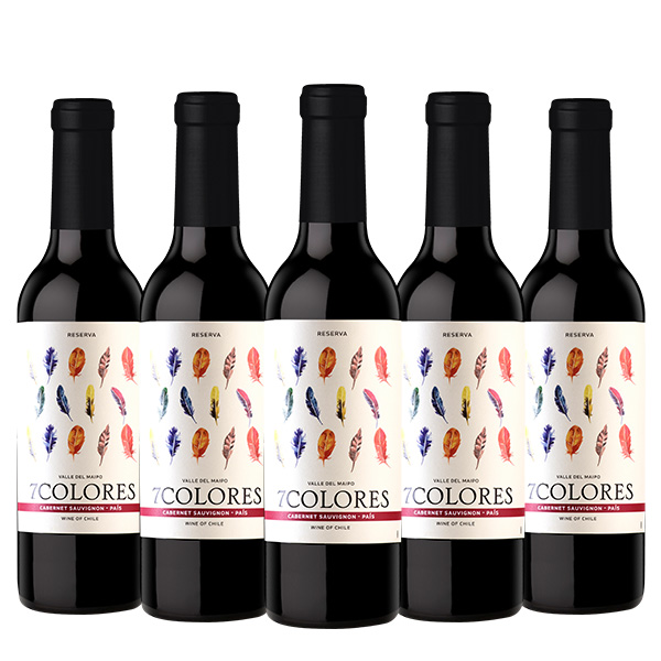 Siete Colores Reserva Cabernet Sauvignon Pais 375 ml x 5 botellas