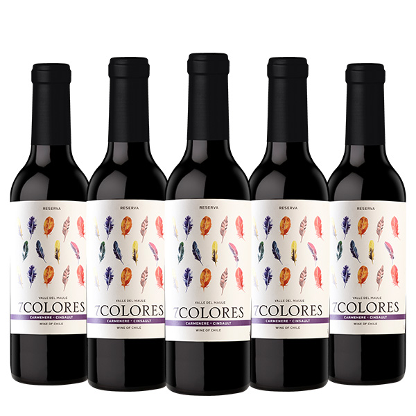 Siete Colores Reserva Carmenere cinsault 375 ml x 5 botellas