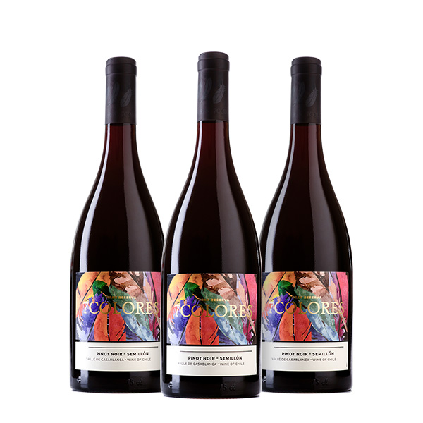 Siete Colores Gran Reserva Pinot Noir 750 ml x 3 botellas