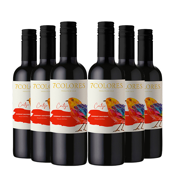 7 Colores Cabernet Sauvignon 375 ml x 24 Botellas (medianas)