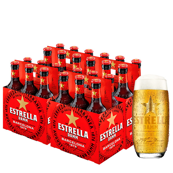 Estrella Damm 330 ml x 24 Botellas Vaso