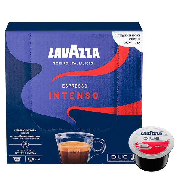 Lavazza Café Blue Espresso Intenso x 100 Cápsulas - Compatibles con  Cafeteras Lavazza Blue - Panuts