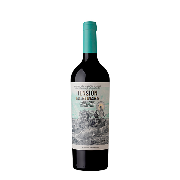 Botella de Vino Tinto Argentino Tensión la Ribera Cabernet Sauvignon Cabernet Franc de 750ml