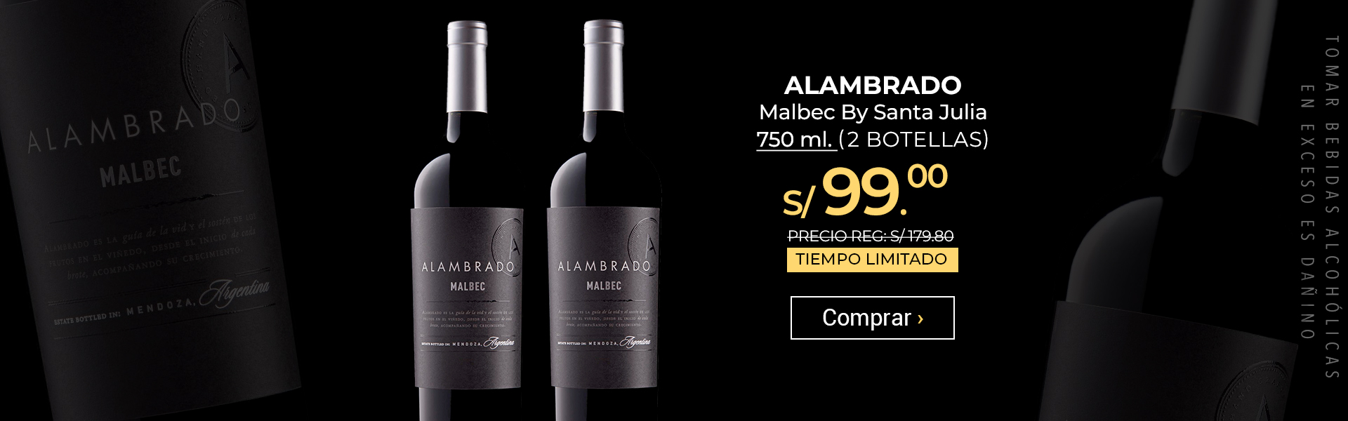 Alambrado Malbec by Santa Julia 750 ml. x 2 Botellas