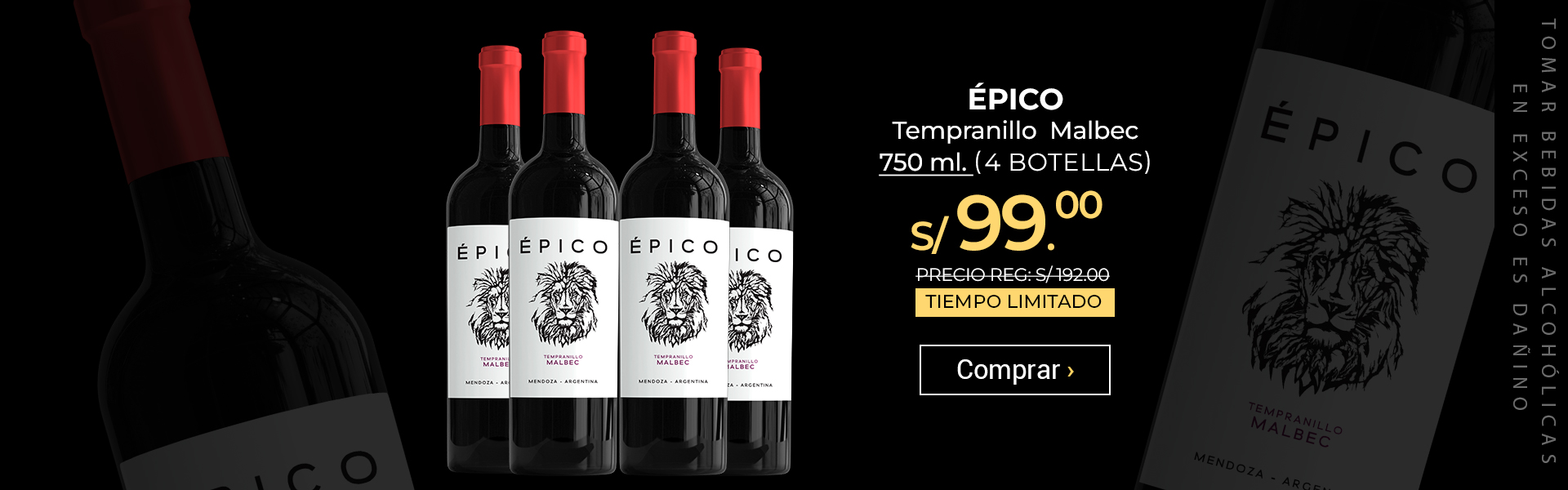 Épico Tempranillo Malbec 750 ml. x 4 Botellas