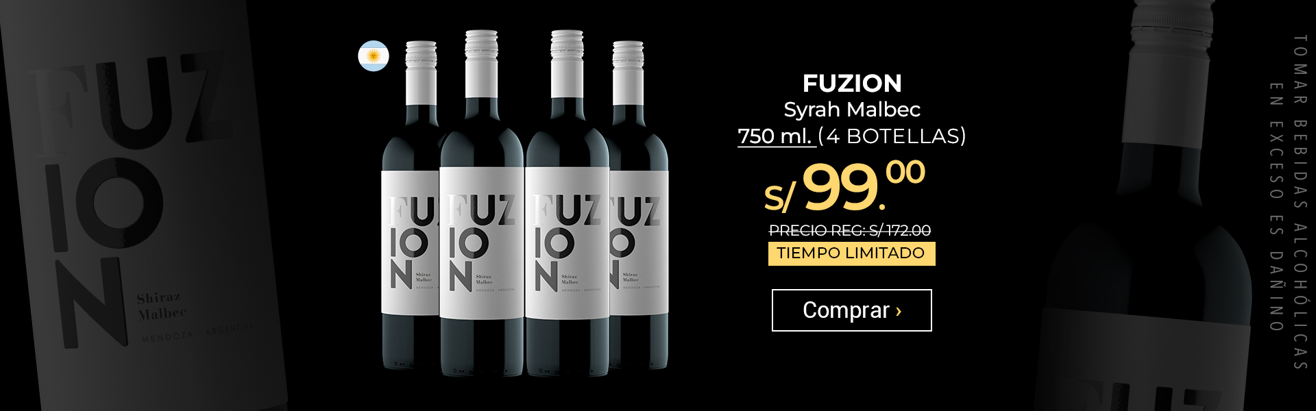 Fuzion Syrah Malbec 750ml. x 4 Botellas